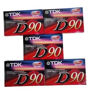 TDK D90 IECI Type I Dynamic Performance High Output Cassettes Lot of 5 Sealed